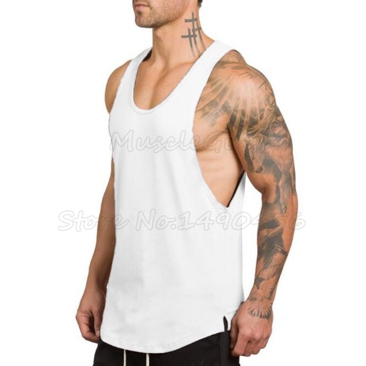 Muscleguys Brand Clothing Solid Tank Tops Men Blank Undershirt Musculation Vest Bodybuilding and Fitness Stringer Gyms Tanktop