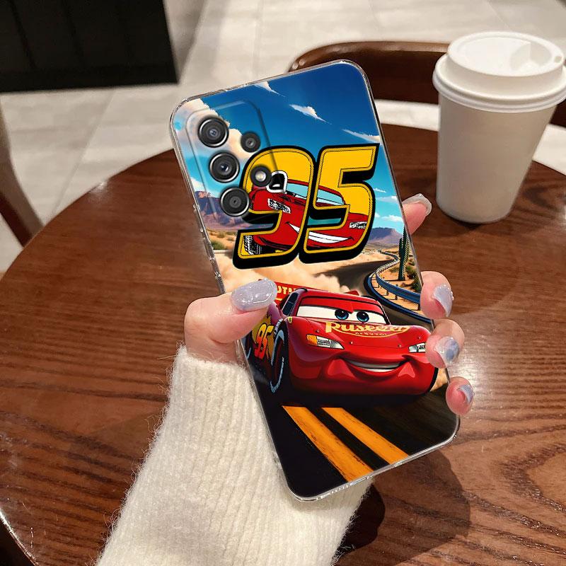 Clear Case For Samsung Galaxy A57 A37 A56 A36 A55 A54 A35 A26 A07 A17 A16 A06 A34 A15 Cover Cars Lightning Mcqueen Jackson Storm