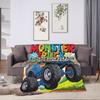 Monster Trucks Car Loves Flannel Blanket Winter  Super Warm Throw Blanket for Child Couch Chair Funny Bedspread Sofa Bed Cover