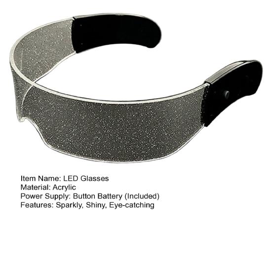 LED Light Up Glasses Neon Sunglasses Glow-in-the-dark Party Favors for Nightclub DJ Dance Music Rave Accessories
