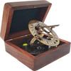 Antique Brass Sundial Compass Marine Boat Gift Pocket Sun Dial In Box Nautical Marine Gift Sun Clock Pirate Ship Replica Watch