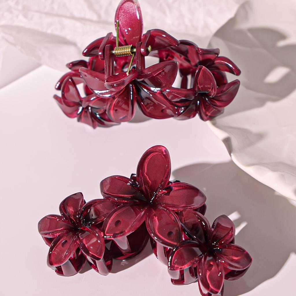 1/2 шт. Заколки для волос с цветами, гавайские заколки для волос с плюмерией для женщин, нескользящие заколки-крабы для густых волос, пляжные аксессуары для волос