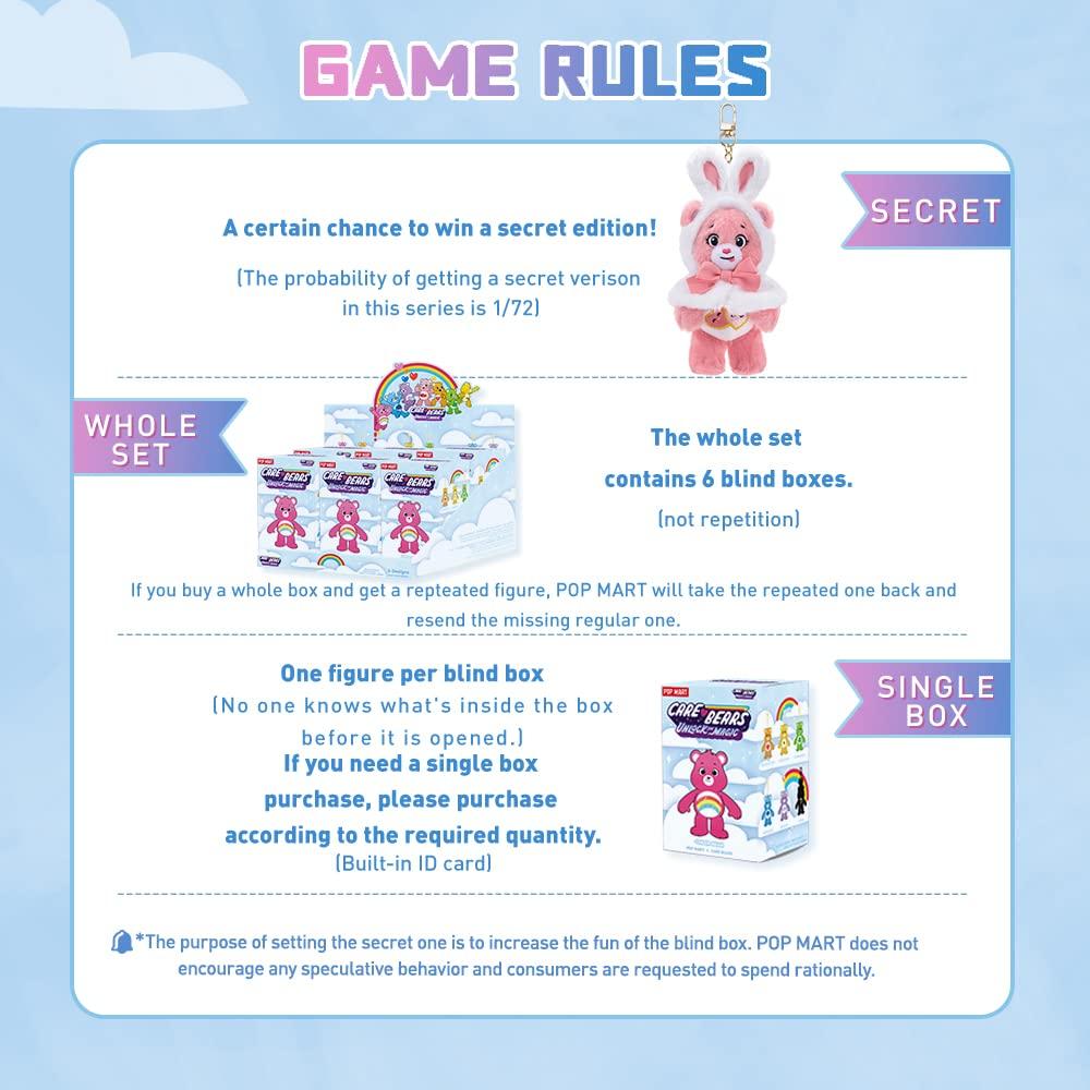 POP MART Care Bears РАЗБЛОКИРОВАТЬ МАГИЧЕСКУЮ серию Pop Mart Gacha Gacha Blind Box Фигурка Пластиковая модель Премиум-игрушка Мягкий винил Оригинальный персонаж День рождения
