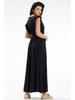 Wrap maxi dress with tie waist, black M