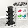 Hex Dumbbells Set with Dumbbell Rack, Hand Weights for Home Gym Strength Training, 2 x 1kg, 2 x 2kg, 2 x 3kg, 2 x 4kg