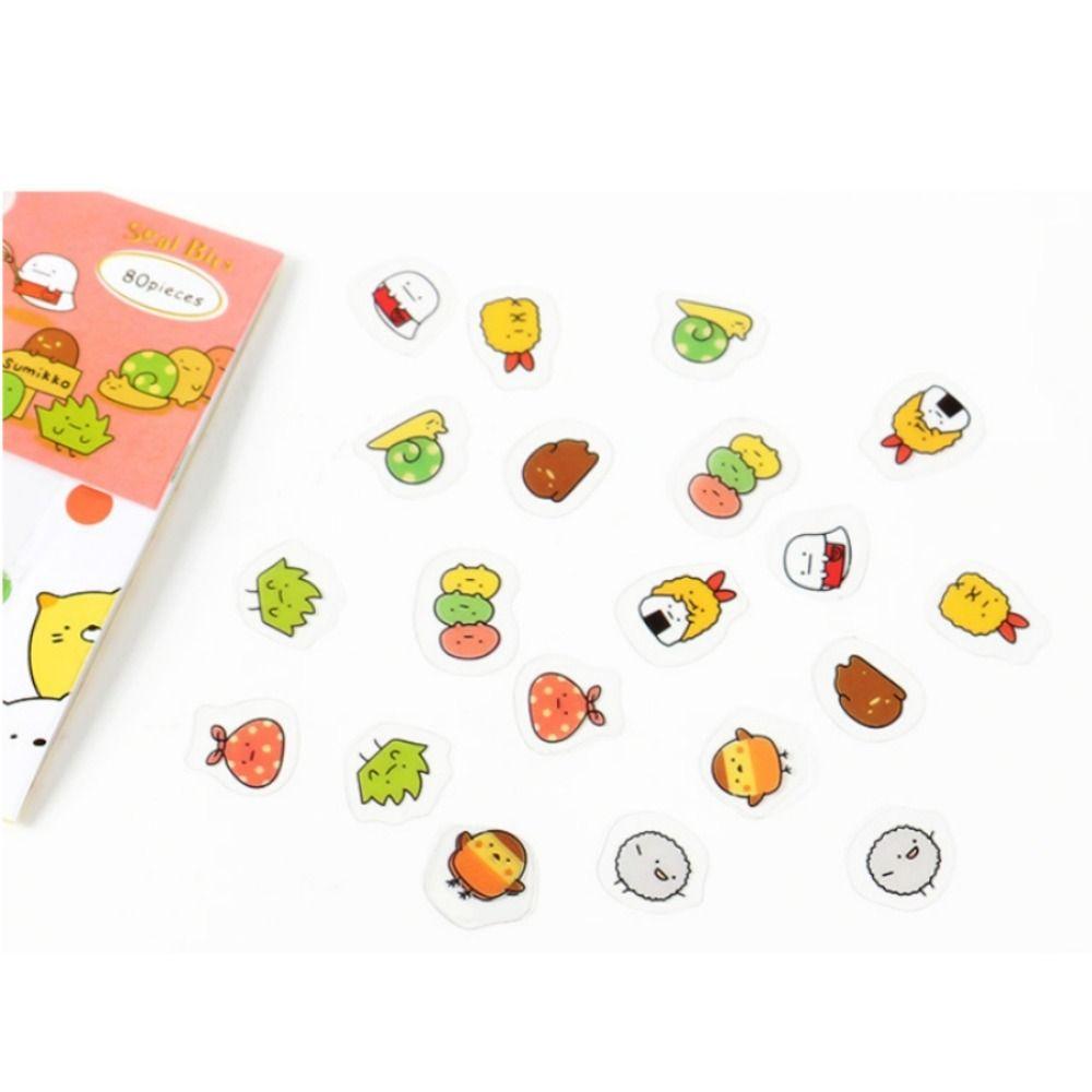 80 шт ПВХ ручная палатка DIY декоративные наклейки многоцветные японские мультяшные наклейки сумка