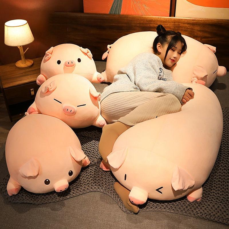 Кукла-копилка, плюшевая игрушка, милая лежащая кукла-свинья, супер мягкая кровать, большая тканевая подушка, подарок для ребенка