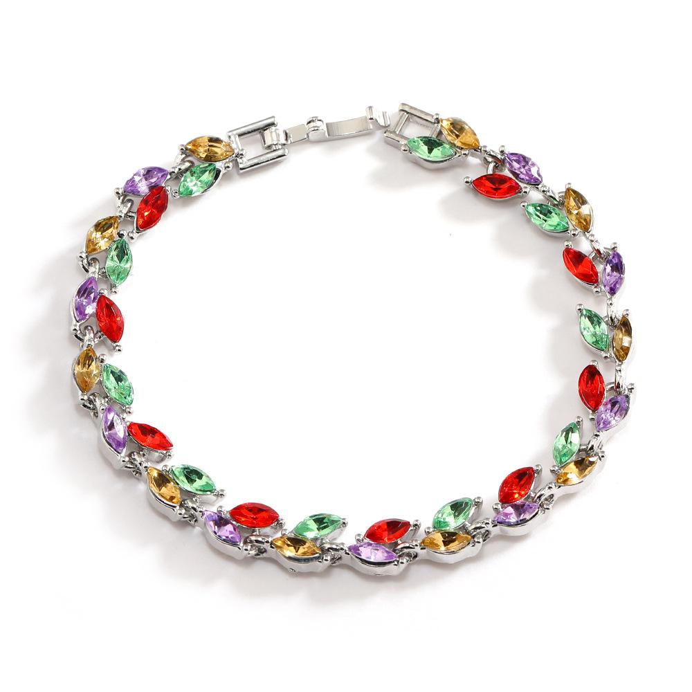 Браслеты, Браслеты, Ювелирные изделия, Креативные, Модные и Универсальные Маленькие Браслеты из Листьев Ивы с Кристаллами Свежего Цвета