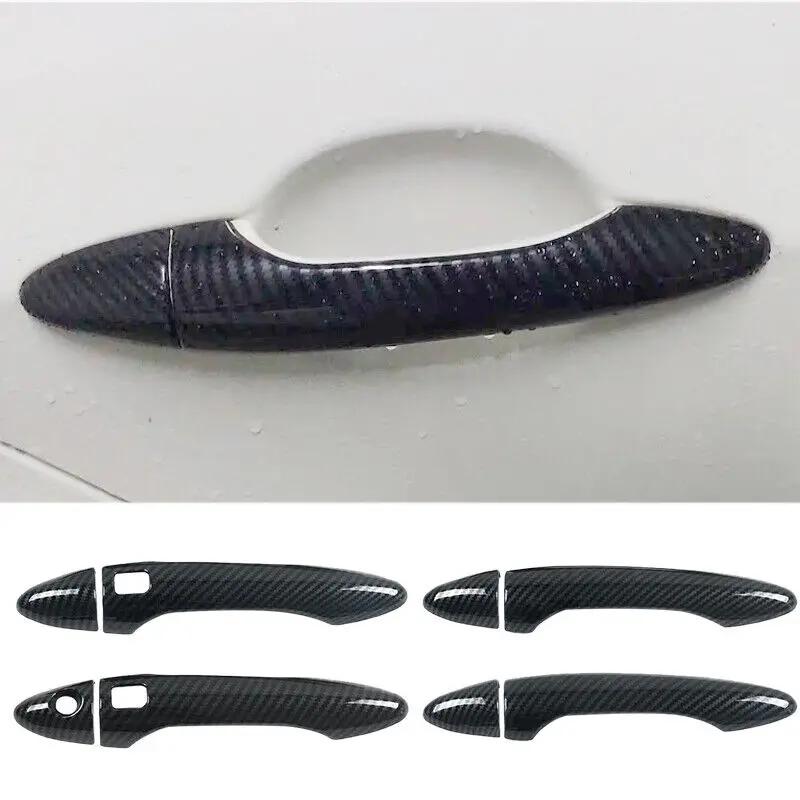 For Kia Cerato Forte K3 2013-2017 Car Carbon Fiber Style Exterior Door Handle Moulding Cover Trim Sticker Decor Auto Accessories