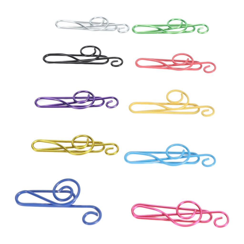 100 шт. милые скрепки для заметок 10 цветов металлические скрепки в форме музыкальных нот скрепки для стола