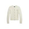 Polo Solid Slim Fit Cable Knit Long Sleeve Sweater Women Sweater White WMPOSWENDW20256-101
