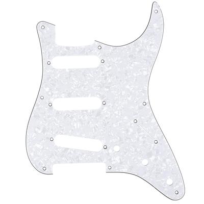 Musiclily Pro 8-отверстий ST50's (57) Пикгард SSS Stratocaster для американских электрогитар ST Strat, 4-слойный, белый перламутр