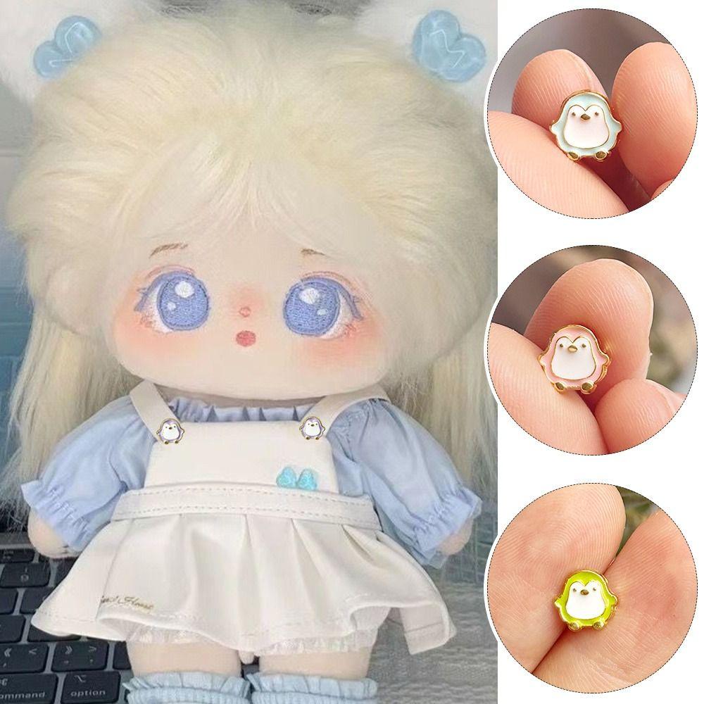 20pcs Mini Doll Penguin Buttons 8mm Doll Shoes Buckles Coat Buckles  1/6 Doll Clothes Accessories