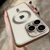 Luxury Titanium Color for Magsafe Magnetic Wireless Charging Case For iPhone 16 15 14 13 12 11 Pro Max Plus Matte Plating Clear Cover