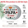 2D Flat, 1pc Round Aluminum Hanging Sign - "Feliz Dia Papa Te Amo" Spanish Father's Day Metal Wall Art, Vintage Crown & Heart Design, Perfect for