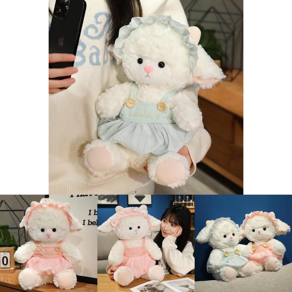 Small Sheep Plush Toy Girl Gift With Dress And Lace Hat Decoration For Sleep Comfort