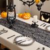 Хэллоуин Черное кружево Дорожка на стол Хэллоуин Украшение стола Череп Мягкая дорожка на стол Украшение для праздничной вечеринки Флаг на стол