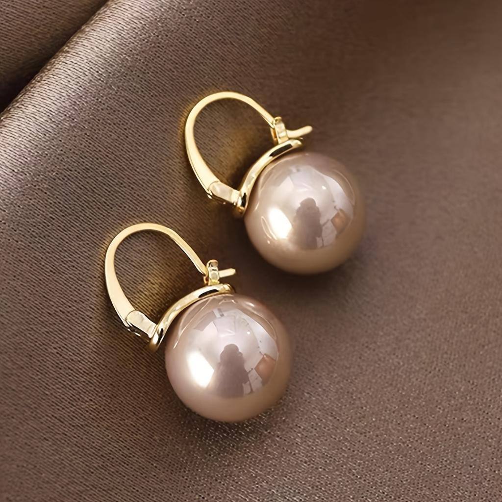 1 Pair Simple Fashion Retro French Style High-end Exquisite Personality Faux Pearl Women's Hoop Earrings