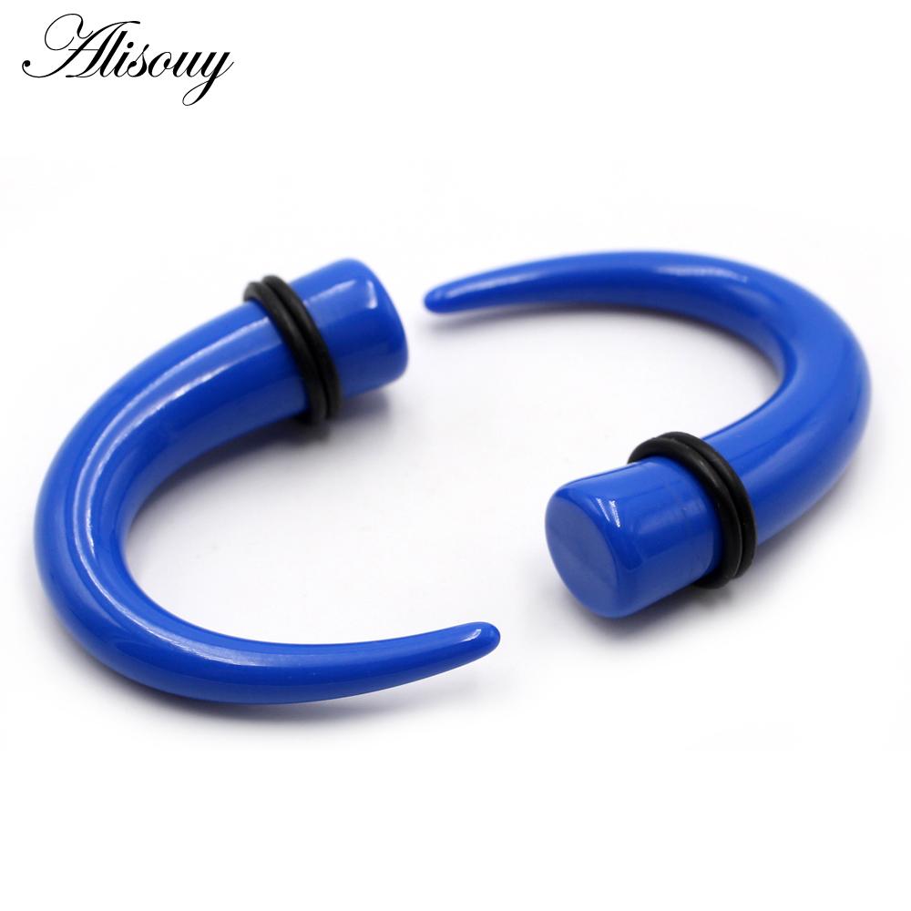 Alisouy 2 шт. 1,6 мм-11 мм акрил C Sahpe Buffalo Horn ушные манометры ушные конусы растягивающиеся заглушки туннельный расширитель ювелирные изделия для пирсинга