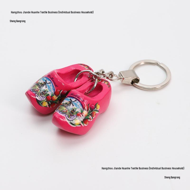 Ключница Дофаминовый Цвет Голландские Деревянные Кломпы: Персонализированный памятный подарок