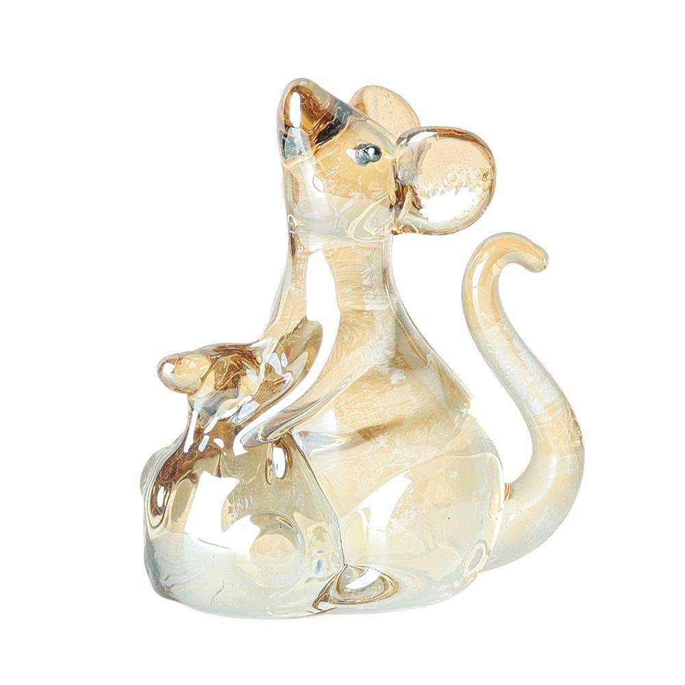 Привлекающий богатство хрустальный сувенир в виде крысы Изысканные настольные украшения Красивая модель животного Настольный