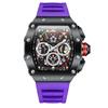 New Red Multi-function Fashion Waterproof Quartz Men's Watch Top Brand Luxury Silicone Tape Sports Chronograph Watch