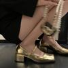 Fashion 2024 New Women Shoes Retro Medium Heeled Mary Jane Single Shoes for Women Thick Heeled Ballet Shoes Shallow Soft Sole Pumps
