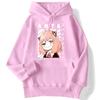 Зимние женские толстовки с капюшоном Anime Anya-Spy X Family Art Printed Sweatshirt Drop Sleeves Pocket Top Strecth warm Funny Woman Streetwear