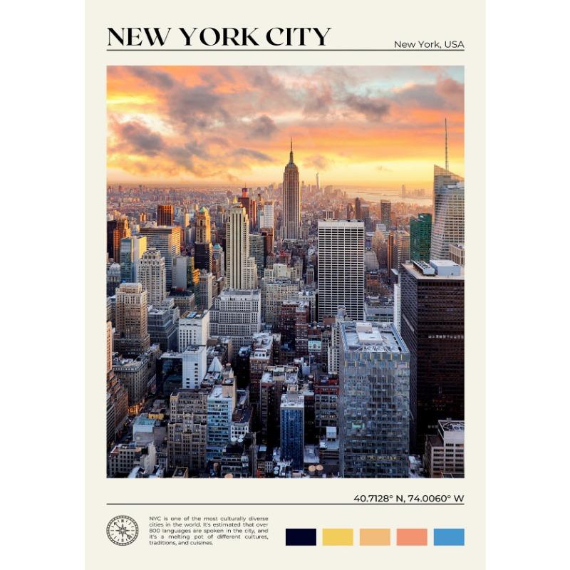 Нью-Йорк Путешествия Пейзаж Плакат Катскилл Горы Центральный Парк Долина Гудзона Картина на холсте Настенная картина Офис Домашний Декор