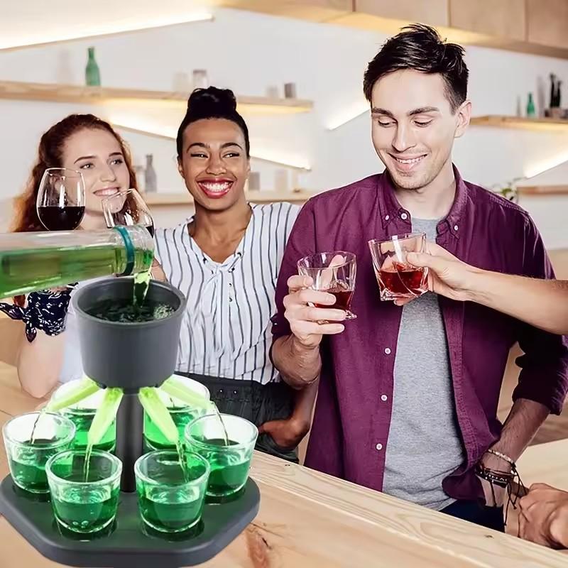 6 Shot Glass Games Dispenser Wine Whisky Beer Wine Liquor Dispenser Bar Accessories Party Games Drinking Tools Glass Dispenser 5