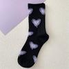 1 пара носков до середины икры, корейские носки с вышивкой в ​​виде сердца, каваи, хип-хоп, соответствующие цвета, противоскользящие, мягкие, без запаха, впитывающие пот, женские спортивные носки на четыре сезона
