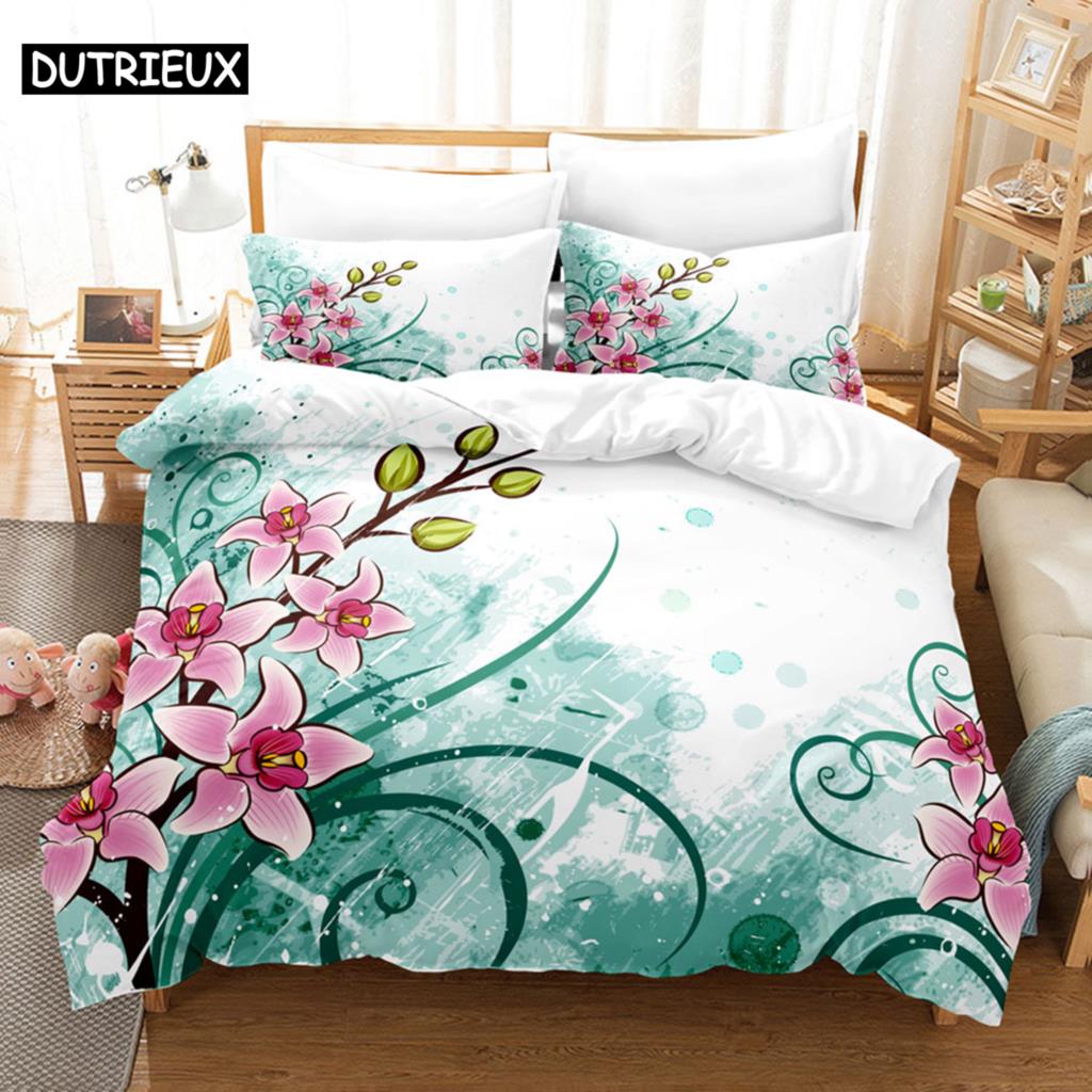 Цветочный комплект пододеяльника king Size 230X260 Односпальная Двуспальная кровать Пододеяльники Наволочка 3D Комплекты постельного белья Queen Full Twin 2 шт. 3 шт. Новый