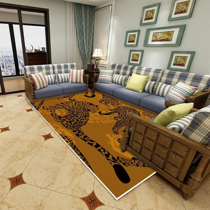 Art Cheetah Carpets Interesting Living Room Large Area Carpet Comfortable Bedroom Decorative Rug Non-Slip Animal Rugs Alfombra