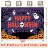 Party Backdrop Halloween Flat Spooky Gothic Skull Pumpkin Birthdays Showers Weddings Photo Booth Decor Front Door Decor