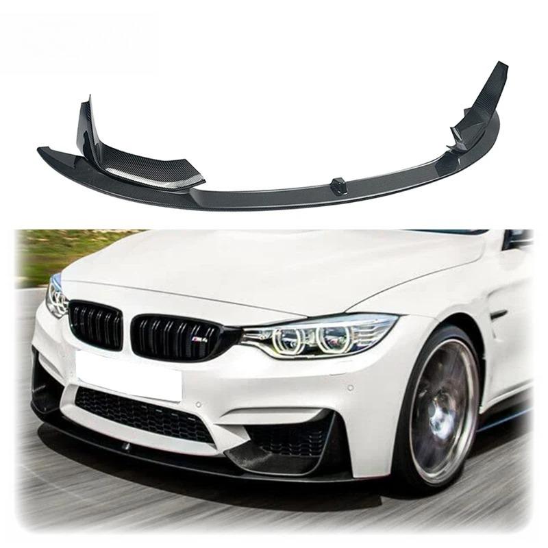4x High Quality ABS For BMW M3 F80 M4 F82 MP Style·2014-2020 Car Front Bmuper Lip Spoiler Glossy Black Or Carbon Fiber Look