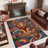 Leopard Theme Crystal Velvet Floor Rug Personalized Custom Name Text Warm Carpet Home Decoration