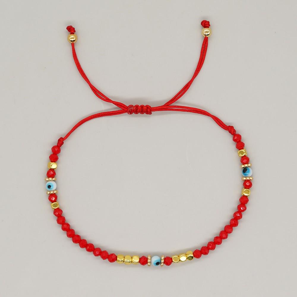2025 Year of the Snake Lucky Red String Handmade Beaded Bracelet Set with Evil Eye for Couples
