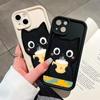 For iPhone 16 15 Pro Max Redmi Note 13 12 Pro Samsung S25 S24 S23 A15 A14 A16 A05 A06 Cartoon Cute Black Cat Soft TPU Full Camera Protect Casing
