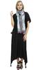 Women's Sleeve Black Asymmetrical Hem Maxi Dress with Scarf-14
