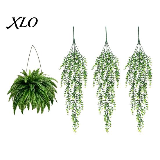 Long Lasting Wall Hanging Plants 1/3/4Pcs Artificial Flower Decoration, UV Resistant Fake Fern & Floral Lifelike Ivy Vine, Faux for Wedding