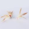 1 Pc/3 Pcs Interactive Feather Ball Toy Mini Bouncy Basketball Soccer Baseball with Feather Pet Training Catcher Toy for Indoor Cats