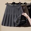 Stylish Grey Suit Skirt for Women, Pleated Mini Skirt with High Waistband