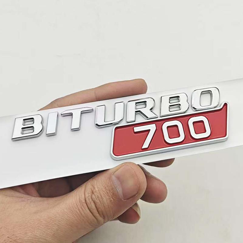 3D ABS Car Styling Logo BITURBO 700 Badge Fender Side Sticker Emblem Decals For Mercedes Benz AMG BITURBO 700 Auto Accessories