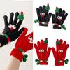 Christmas Party Gloves for Various Ages Soft Knitted Gloves Lovely Festival Theme Hand Gloves/Socks for Family Member