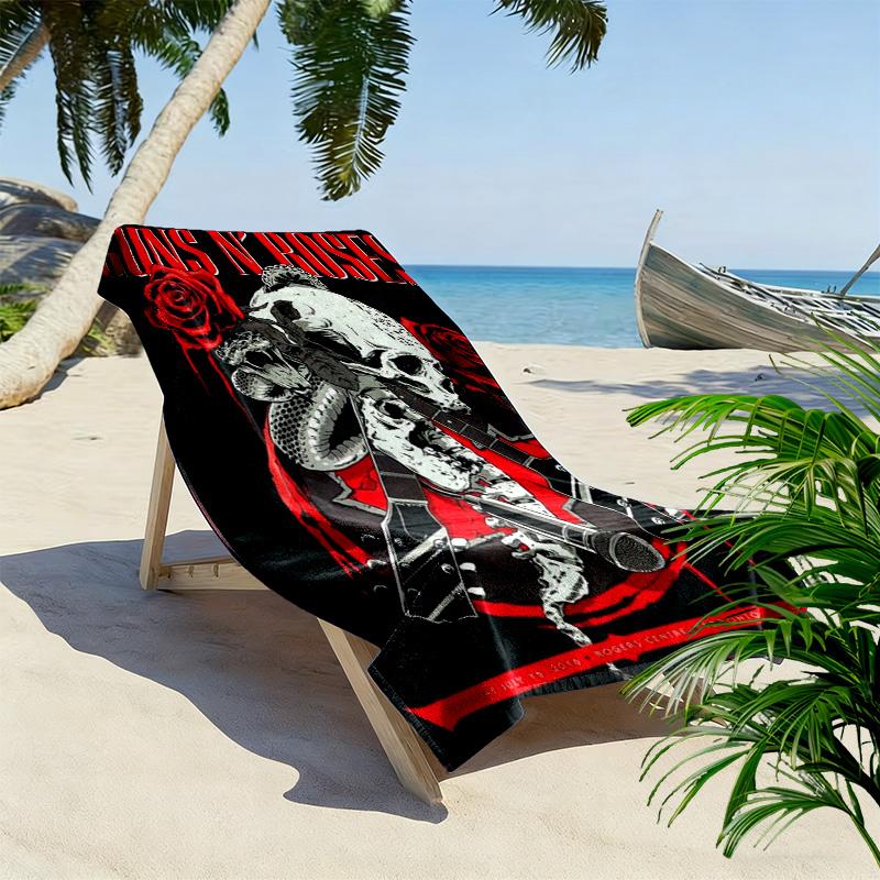 Guns N' Roses 2D Flat Print Beach Towel, Large Soft Quick Dry Towel for Beach Camping Swimming.NSTJ0928585