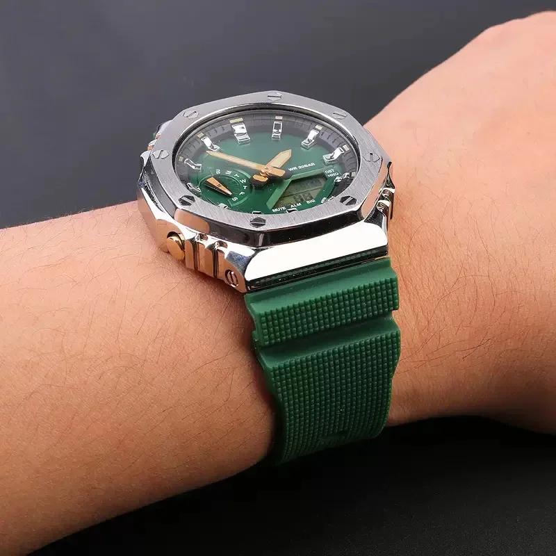 Ремешки для часов Casio G-Shock GM-2100 GM-S2100 GA-2100 GM-5600/GA5600 силиконовые мужские спортивные водонепроницаемые аксессуары для часов ремешок
