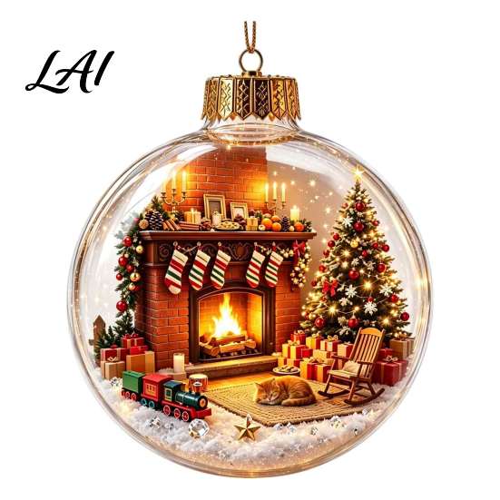 Party Atmosphere Hanging Balls Glowing Christmas Story Ornament Light-Up 3D Ball with Warm LED Mini Decor for Living Room Holiday Scene Clear
