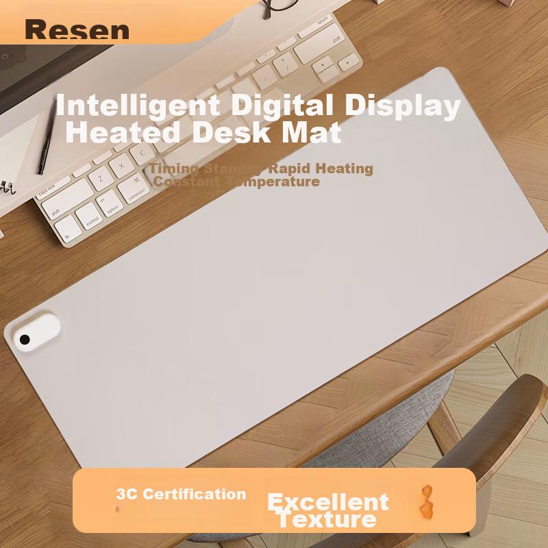 Resen Heating Mouse Pad, Heating Desk Mat, Super College Office Electric Heated Computer Warm Desk Pad, Desktop Heating Mat, Twilight Gray, 80*33cm