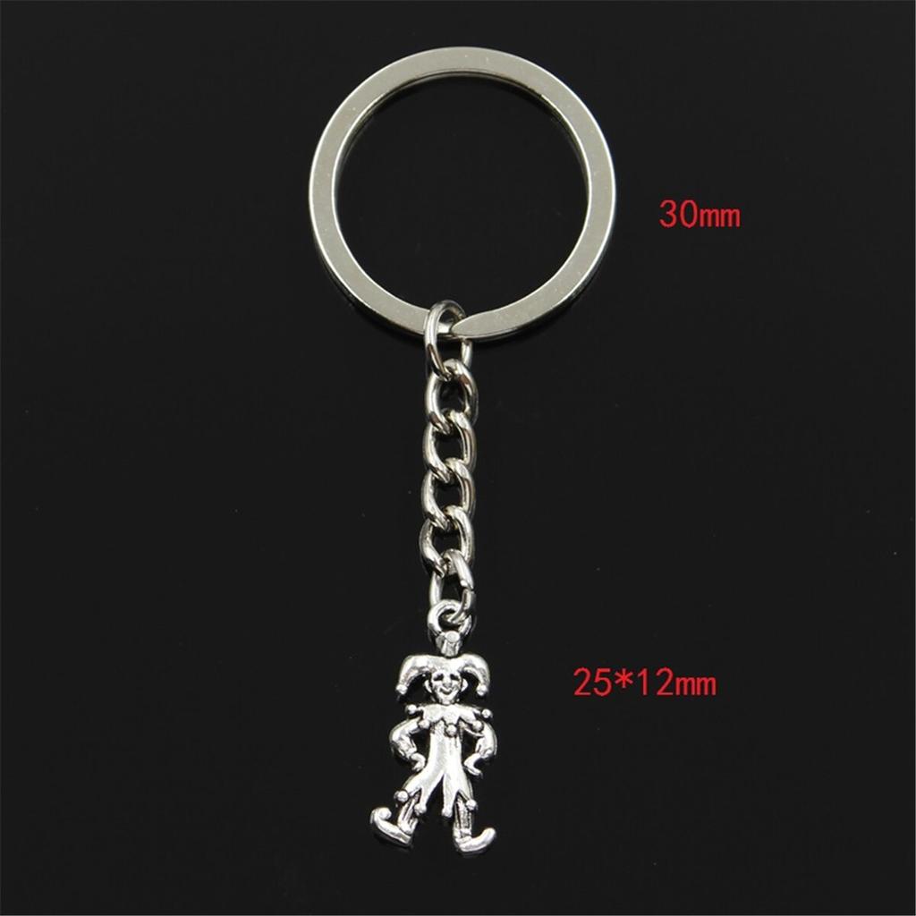 Fashion Clown Joker Jester 25x12mm Pendant 30mm Key Ring Chain Bronze   Men Car Gift Souvenirs Keychain