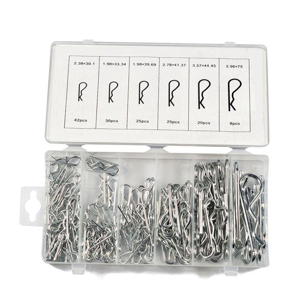 150 Pcs Zinc Plated Cotter Pins Assortment Kit 6 Sizes Spring Retaining Clips Lock Systems